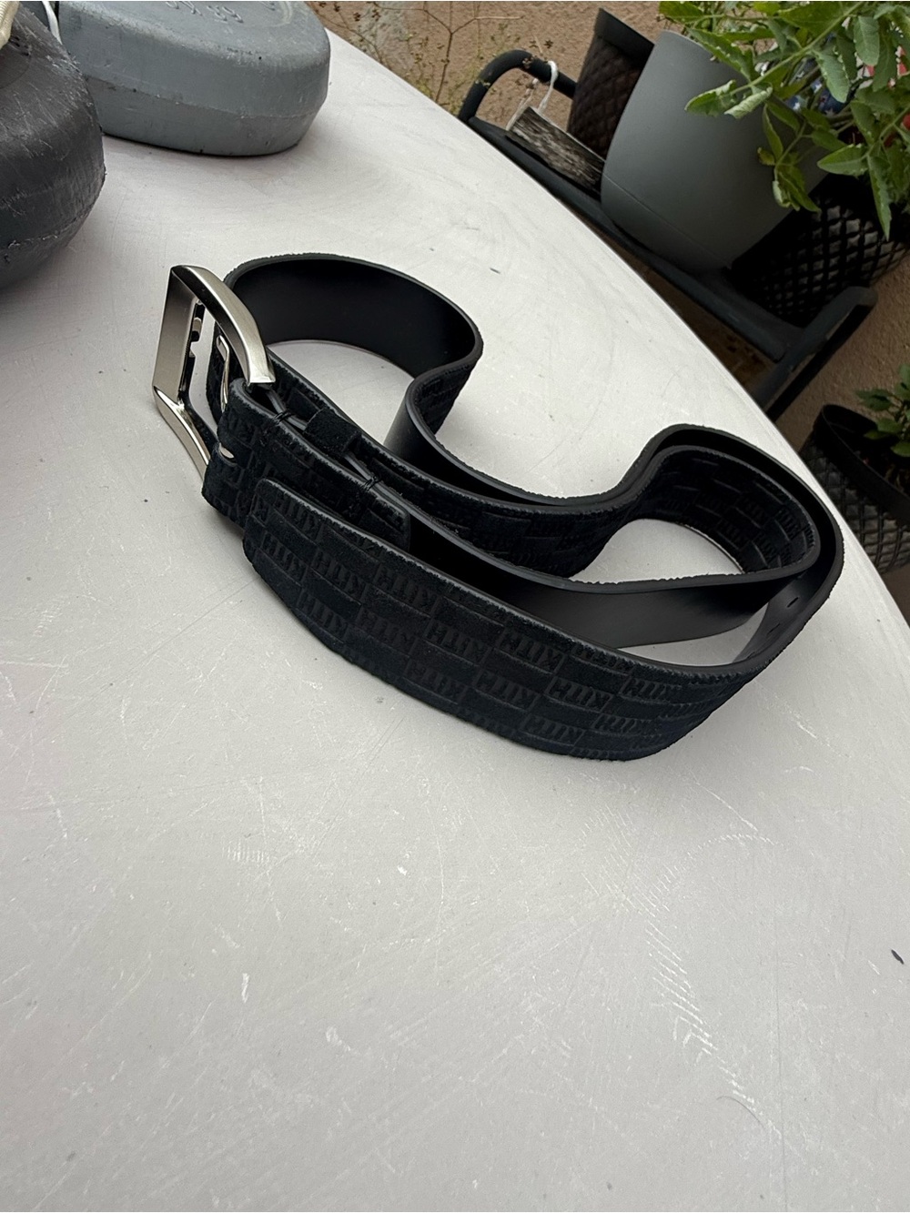 Kith Monogram Suede Leather Belt